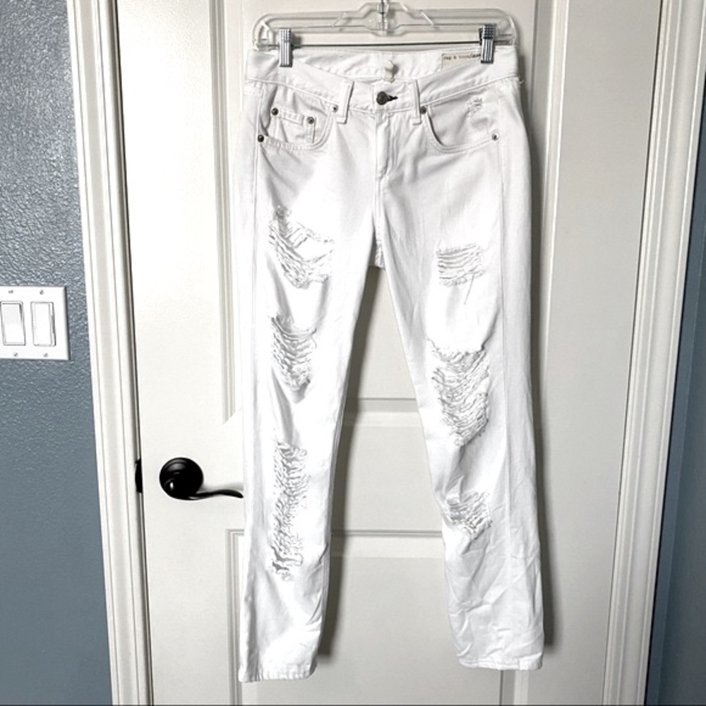 Rag & Bone Mid- Rise Straight Leg Jeans